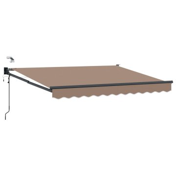 Vidaxl Električni zložljiv senčnik Taupe 100% poliester in aluminij