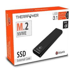 Atlantis ATLANTIS M.2 NVMe SSD zunanja enota USB 3.1 - aluminij, črna