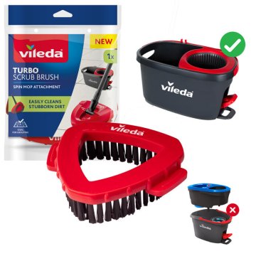 Vileda nadomestna krtača za mop Vileda Turbo, trpežne ščetine, trikotna oblika