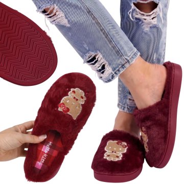 HELLO KITTY Hello Kitty PROTIZDRSNE ženske copate s krznom, MEHKE hišne copate, domače copate z vezenino