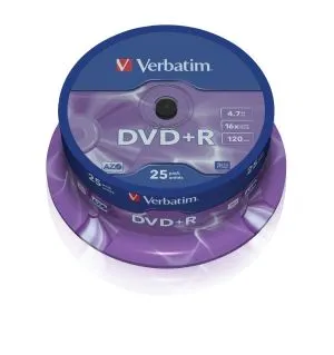 Verbatim DVD+R medij 4.7GB 16x (43500), 25 na osi