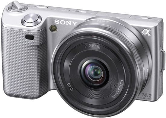 Sony fotoaparat NEX-5AS 16 mm, srebrn - odprta embalaža