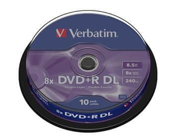 Verbatim DVD+R dual layer medij 8,5 GB 8x (43666), 10 na osi