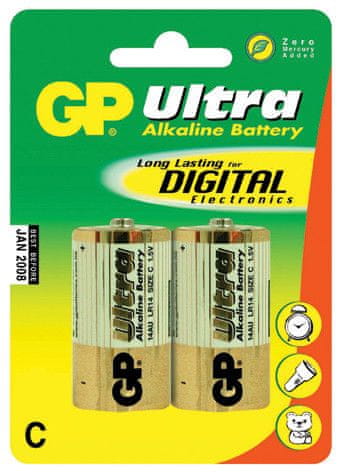 GP baterija ULTRA LR14, 2 kosa