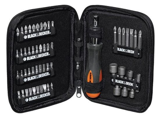 Black+Decker A7104 56-delni set vijačnih nastavkov z ragljo