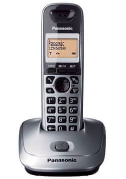 Panasonic DECT brezžični telefon, 50 telefonskih, sivi (KX-TG2511FXM)
