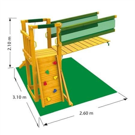 Jungle Gym leseni igralni stolp z mostom Jungle Bridge Modul