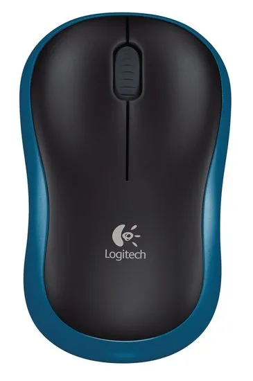 Logitech M185 brezžična miška, modra