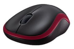 Logitech M185 brezžična miška, rdeča