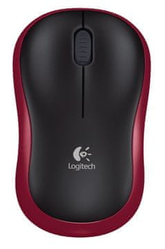Logitech M185 brezžična miška, rdeča