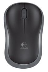 Logitech M185 brezžična miška, siva/črna (910-002238)