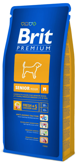 Brit hrana za starejše pse Premium Dog M, 15 kg
