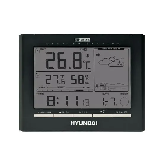 Hyundai vremenska postaja WSC 2180, črna - odprta embalaža