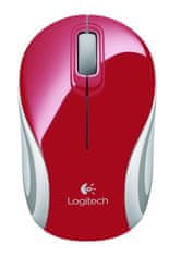 Logitech M187 brezžična miška, rdeča