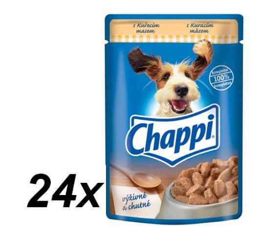 Chappi mokra hrana za pse, perutnina, 24 x 100 g