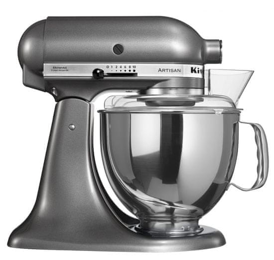 KitchenAid 5KSM150PSEMS Artisan stoječi mešalnik z nagibno glavo, 4,8 l, srebrn