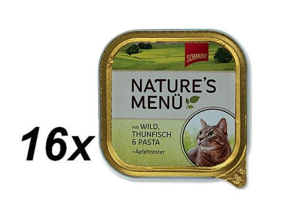 Schmusy hrana za mačke Nature, divjačina in tuna, 16 x 100 g
