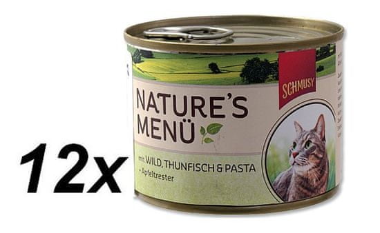 Schmusy hrana za mačke Nature, divjačina in tuna, 12 x 190 g