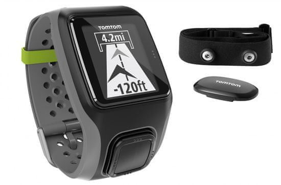 TomTom GPS ura MultiSport, HRM, črno-siva