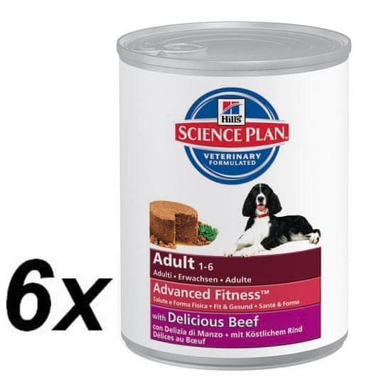 Hill's mokra hrana za odrasle pse, govedina, 6 x 370 g