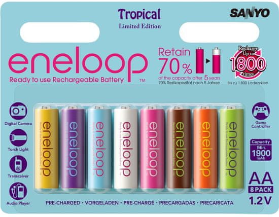 Sanyo Baterije Eneloop Tropical AA, 8 kom