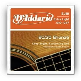 Daddario Strune za akustično kitaro D'addario EJ10, 10-47