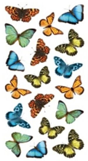 Crearreda stenska dekorativna nalepka, barviti metulji (59455)