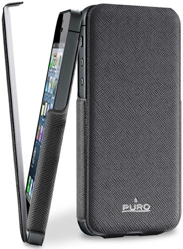 Puro Preklopna torbica Flipper za iPhone 5, črna (IPC5FLIPBLK)