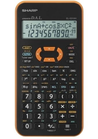 Sharp Tehnični kalkulator EL-531XHYRC, oranžen