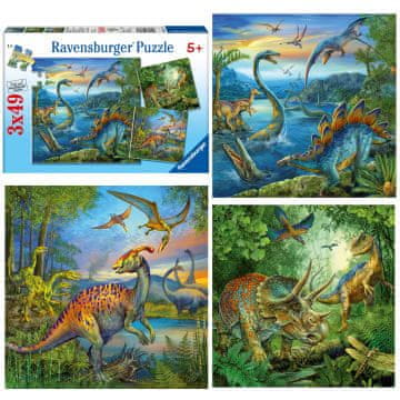 Ravensburger sestavljanka Dinozavri, 3x49 kosov