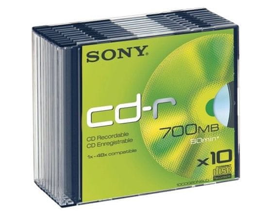 Sony CD-R medij 700MB 48x (10CDQ80SS), 10 kos