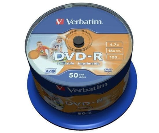 Verbatim DVD-R mediji 4,7GB 16x InkJet, 50 na osi