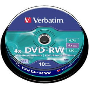 Verbatim DVD-RW medij 4,7 GB 4x (43552), 10 na osi