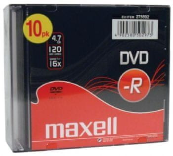 Maxell DVD-R medij 4,7 GB 16x, 10 kosov