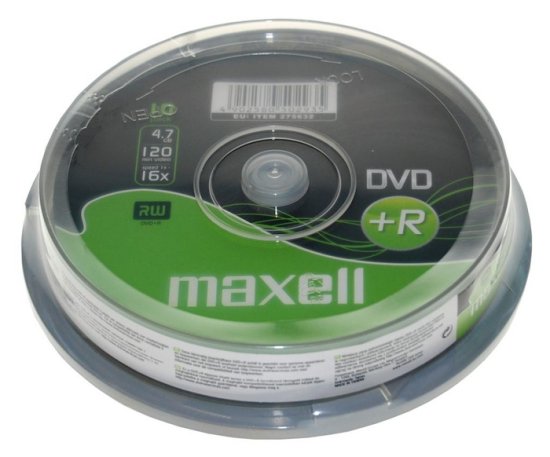 Maxell DVD+R medij 16X, 4,7 GB, 10 na osi