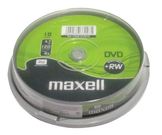 Maxell DVD+RW medij 4X, 4,7 GB, 10 na osi