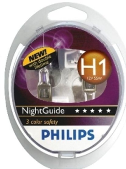Philips Par žarnic 12V - H1 – 55W Night Guide