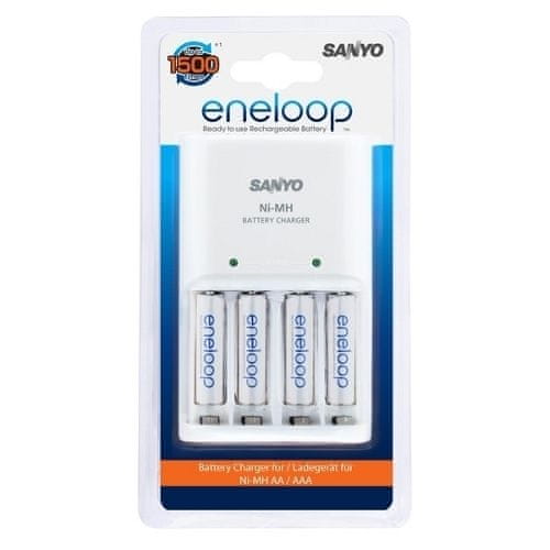 Sanyo polnilec baterij Eneloop MQN04 + 4x AAA baterije