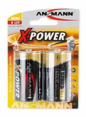 Baterija X-power velikosti D, alkalna, 2 kosa