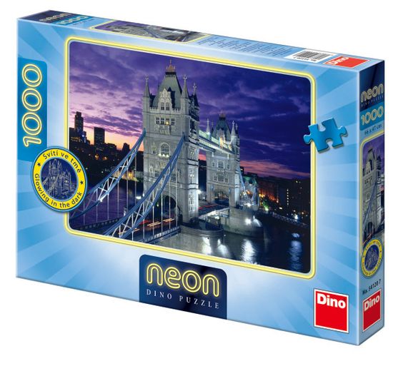 Dino sestavljanka Tower Bridge, neon, 1000 kosov