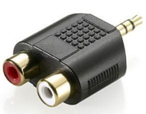 Sinnect Adapter audio 3,5 mm Stereo Jack na 2x RCA M/F/F (14.101)