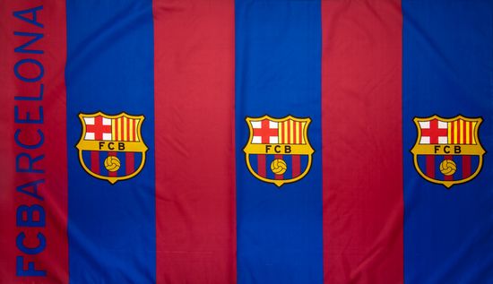 Barcelona FC Zastava FC Barcelona, črtasta z grbom, 152 x 91 cm