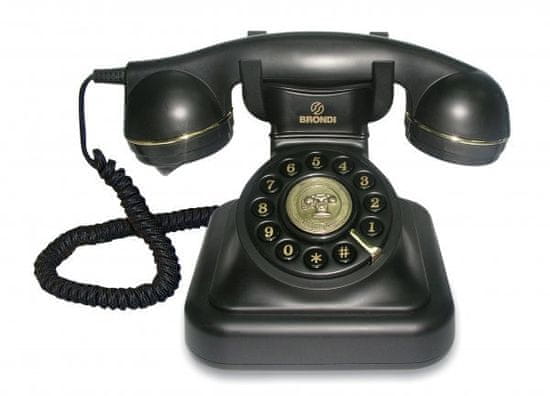 Brondi Vrvini telefon Vintage 20, črn