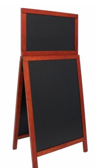 Securit Ulična črna kredna tabla Duplo Top, mahogany, 55 x 120 cm