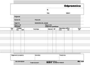 Alea Obrazec - Odpremnica