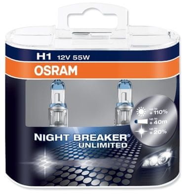 Osram par žarnic H1 - 55W - 12V Night Breaker Unlimited