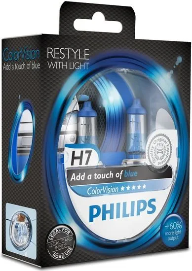 Philips Par žarnic ColorVision Blue H7