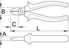 Unior stranske, ščipalne klešče 461/1VDEBI, 160 mm, kromirane