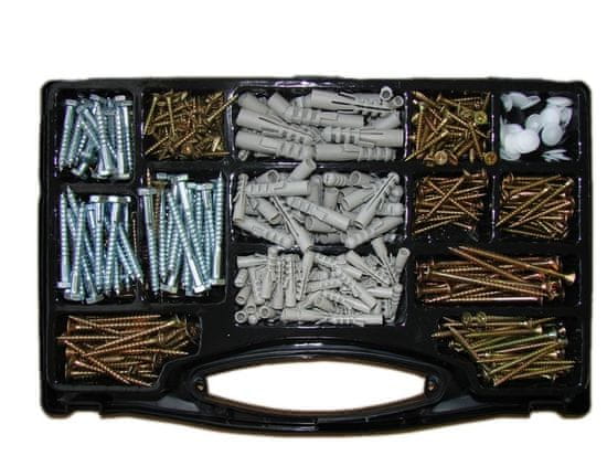 Lesni vijaki v škatli 620-delna garnitura vijakov, vložkov in čepov