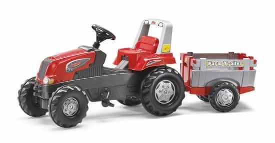 Rolly Toys traktor s prikolico na pedala Rolly Junior RT, rdeče-siv